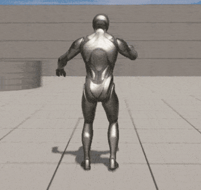 A demonstration of the issue where the character slides around with the feet locked in place