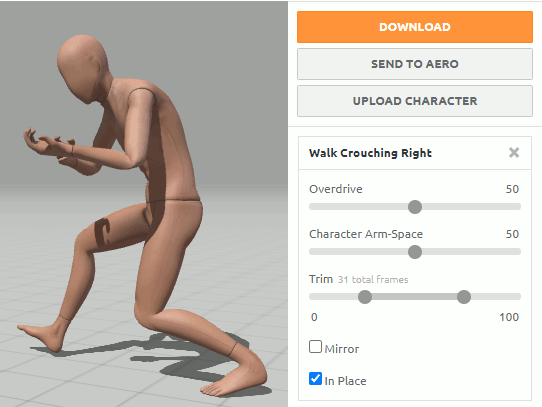 Mixamo In Place animation