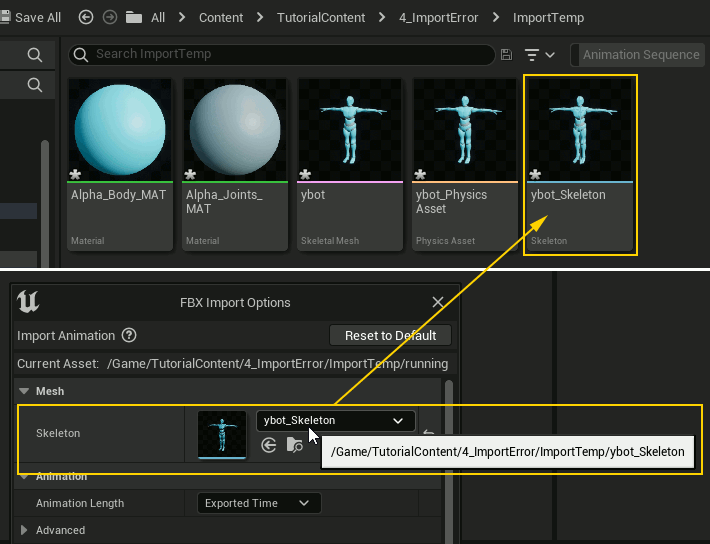 Imported Mixamo animations, using the re-imported Mixamo skeleton