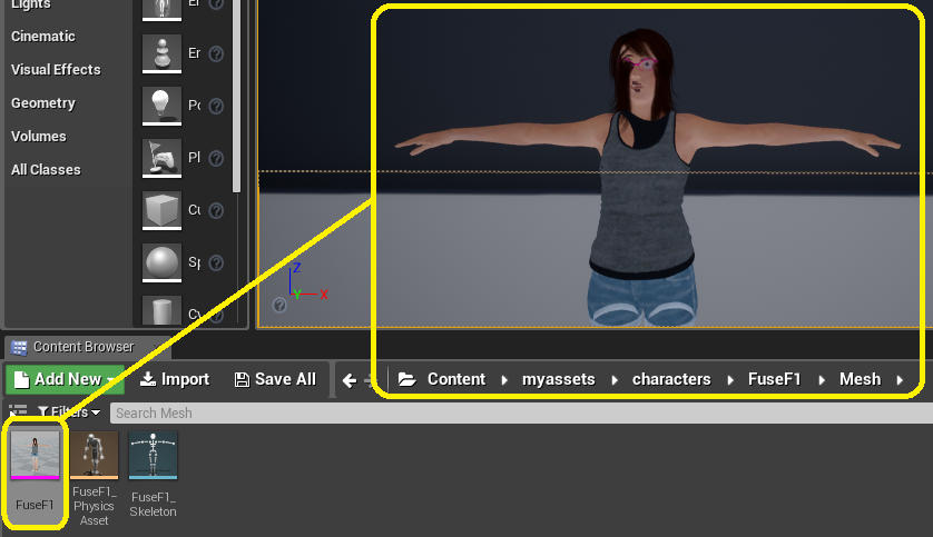 A Fuse character wrongly imported in UE4. Materials must be manually fixed.