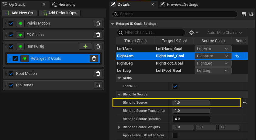 The Blend to Source option