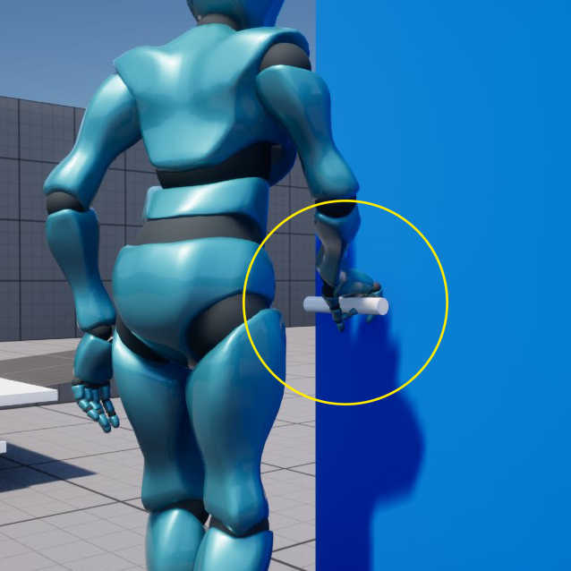 Source animation where the Mixamo character is interacting with a door handle