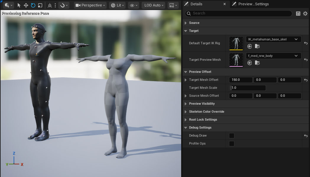 Mixamo to MetaHuman retargeter