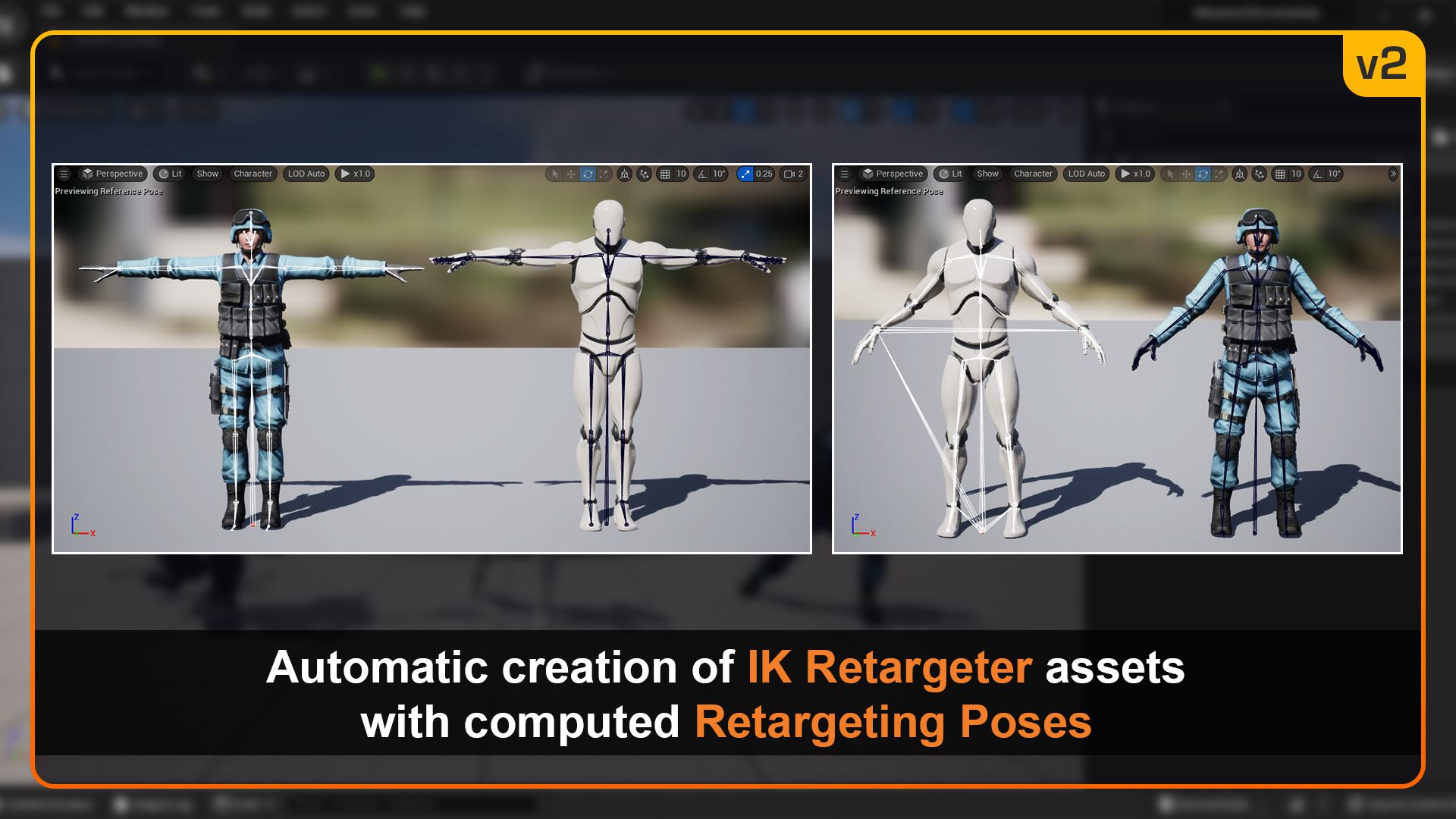 Automatic creation of IK Retargeter assets with computed Retarget Poses