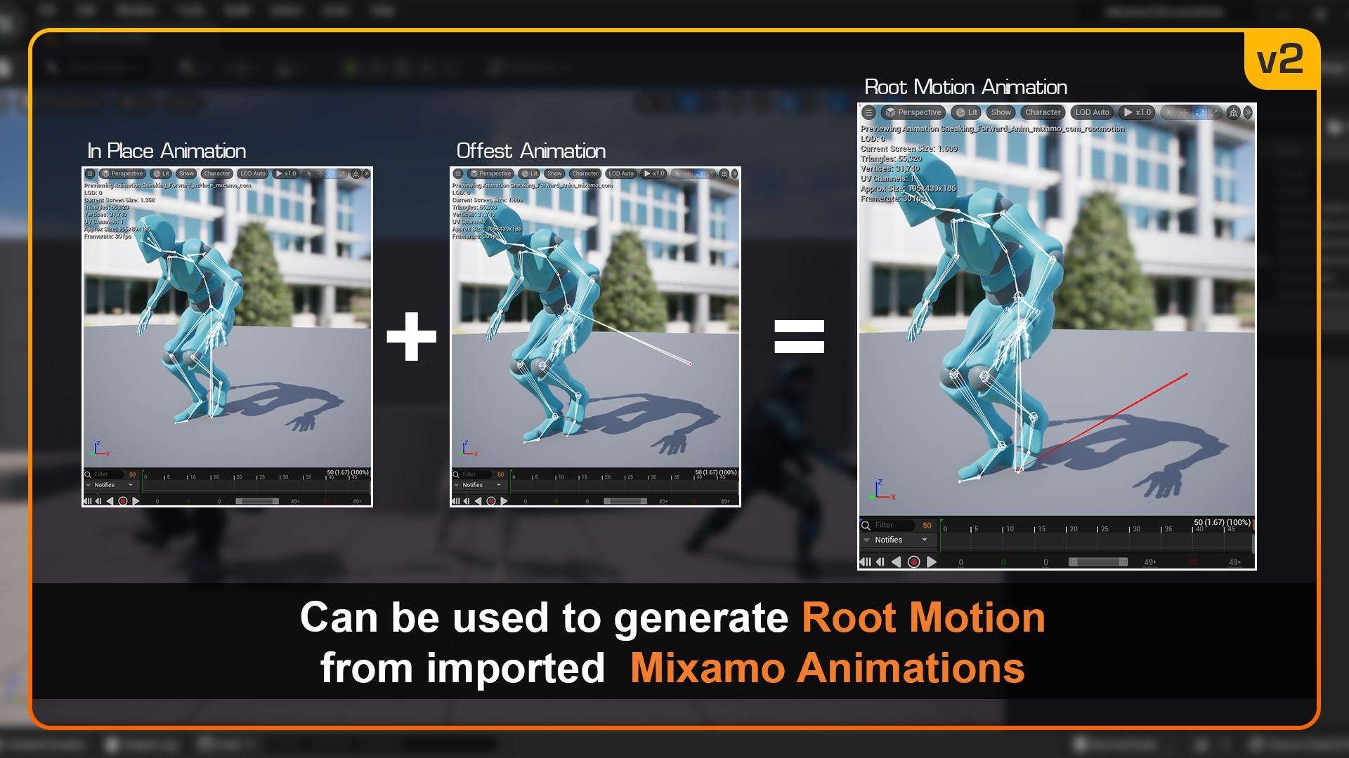 Can be used to generate Root Motion from imported Mixamo Animations